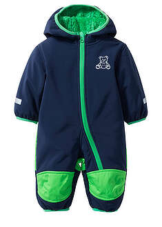 Hupullinen teddyfleecevuorinen softshell-haalari - tummansininen - bonprix