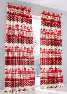 Porokuvioinen verho (1kpl/pakkaus) - punainen - bonprix