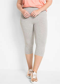 Joustavat caprileggingsit (2 kpl/pakkaus) - meleerattu vaaleanharmaa+musta - bonprix