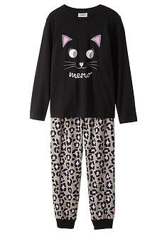 Pyjama puhtaasta puuvillasta (2-os. setti) - harmaa-roosa-painokuvioitu - bonprix