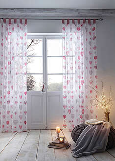 Sydänkuvioinen verho (1kpl/pakkaus) - punainen - bonprix