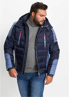 Tikattu talvitakki irrotettavalla hupulla