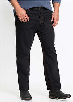 Suorat farkut sivuilta joustavalla vyötärönauhalla, Classic Fit - musta denim - bonprix