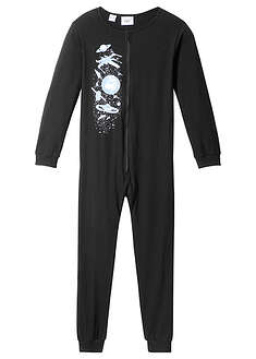Pyjamahaalari puhtaasta luomupuuvillasta - musta painettu - bonprix