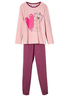 Pyjama luomupuuvillasta (2-os. setti) - vanha roosa-purppura - bonprix