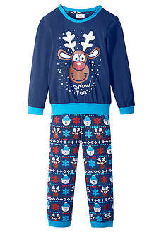 Jouluinen pyjama luomupuuvillasta (2-os. setti) - keskiyönsininen - bonprix