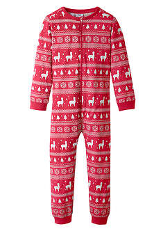 Pyjamahaalari puhtaasta luomupuuvillasta - tummanpunainen norjalaiskuvio - bonprix