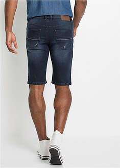 Slim fit -malliset, joustavat farkkubermudat - sininen - beige - bonprix