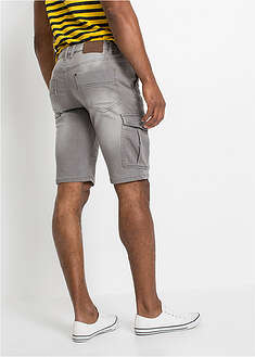 Collegefarkkubermudat, Regular Fit - grey denim/tumma oliivinvihreä - bonprix