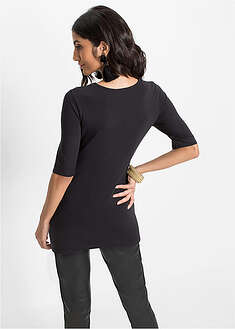 Vartalonmyötäinen pitkä paita - musta - bonprix