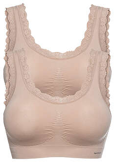 Saumaton Feel Comfort -liivitoppi (2kpl/pakkaus) - 2x matta beige - bonprix