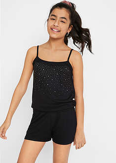 Jerseyjumpsuit laskeutuvasta viskoosista - musta - bonprix