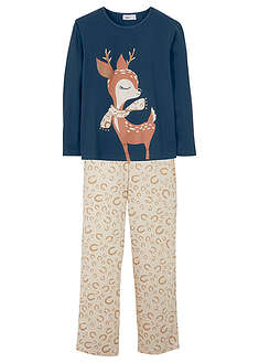 Pyjama luomupuuvillasta (2-os. setti) - tummansininen - bonprix