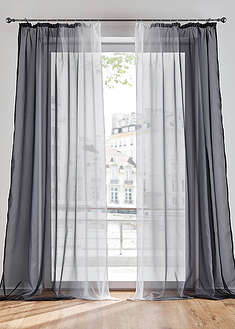 Liukuvärinen verho kierrätetyllä polyesterillä (2kpl/pakkaus) - musta - bonprix