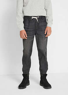 Kuminauhavyötäröiset farkut puhtaasta puuvillasta, Regular Fit (2kpl/pakkaus) - musta denim+sininen denim - bonprix