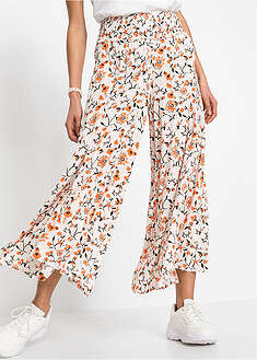 Leveälahkeiset housut kevyestä viskoosista