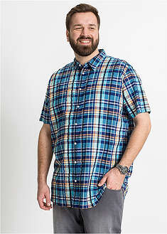 Lainekreppinen lyhythihainen kauluspaita puhtaasta puuvillasta