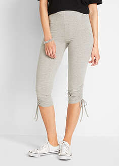 Caprileggingsit rypytyksellä (2 kpl/pakkaus) - musta - meleerattu vaaleanharmaa - bonprix