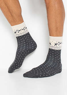 Lämpösukat luomupuuvillalla (3 parin pakkaus) - meleerattu harmaa - bonprix