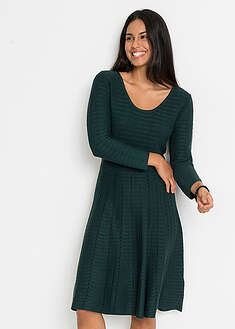 Neulemekko pehmeästä viskoosisekoitteesta - syvänvihreä-musta - bonprix