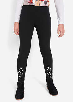 Leggingsit joustavasta luomupuuvillasekoitteesta - musta - bonprix