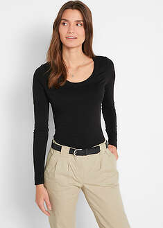 Pitkähihainen body - musta - bonprix