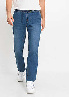 Kevyet suorat joustavavyötäröiset farkut, Regular Fit - sininen denim - bonprix