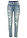 Highwaist Skinny-farkut, stretchiä - vaaleansininen denim heavy washed - bonprix