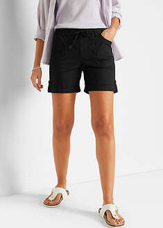 Kuminauhavyötäröiset puuvillashortsit