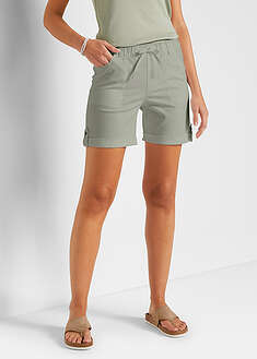 Kuminauhavyötäröiset puuvillashortsit