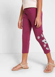 Caprileggingsit, joissa luomupuuvillaa (2 kpl/pakkaus) - roosan punainen + purppura - bonprix