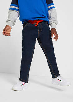 Suorat trikoovuorilliset lämpöfarkut, Regular Fit - tummansininen denim - bonprix