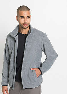 Fleecetakki (2kpl/pakkaus) - musta+meleerattu harmaa - bonprix