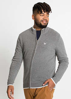 Pystykauluksinen neuletakki hienosta neuloksesta kierrätetyllä puuvillalla