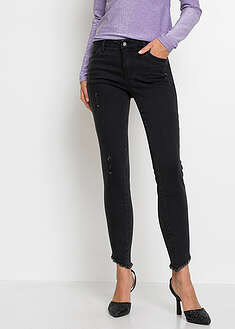 Keskivyötäröiset joustavat skinny-farkut - musta denim - bonprix