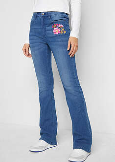 Korkeavyötäröiset bootcut-farkut - kulutettu sininen denim - bonprix