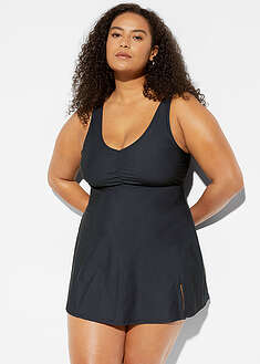 Keskivahvasti muotoileva uimamekko V-pääntiellä