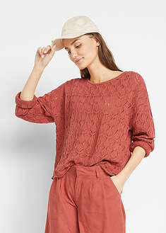 Oversize-neulepusero - tumma roosa - bonprix