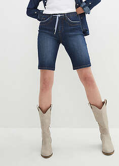 Joustavat farkkubermudat keskikorkealla vyötäröllä