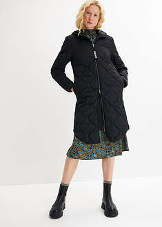 Pitkä tikkitakki kierrätetystä polyesteristä