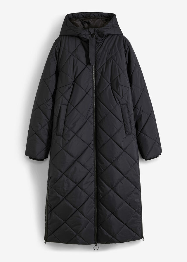 Long padded quilted coat