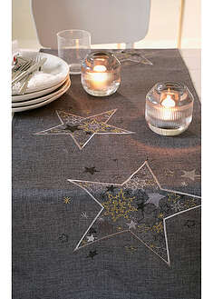 Kaitaliina tähtipainatuksella - tummanharmaa-kulta - bonprix