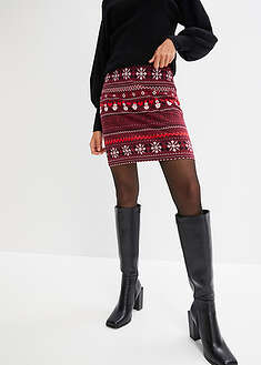 Norjalaiskuvioinen minihame puuvilla-elastaanisekoitteesta