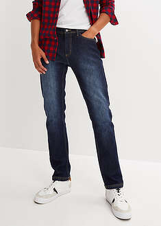 Suorat vuorilliset stretch-farkut, Regular Fit - tummansininen denim - bonprix