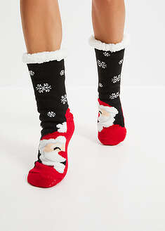 Teddyvuorilliset pehmosukat - musta-mansikanpunainen - bonprix