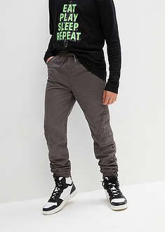 Trikoovuorilliset joustovyötäröiset lämpöhousut, Regular Fit - liuskekiven harmaa - bonprix