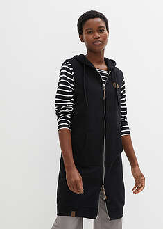 Pitkä puuvillasekoitteinen collegeliivi hupulla