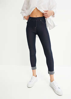 Farkkutyyliset leggingsit puuvillasekoitusta - sininen denim - bonprix