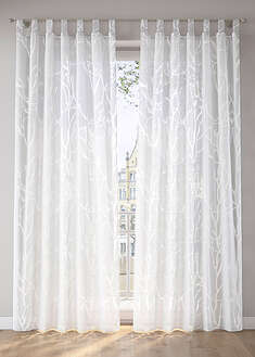 Verho polttopainettua kangasta (1kpl/pakkaus) - valkoinen - bonprix