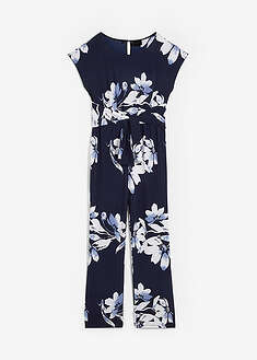 Jumpsuit solmimisnauhalla - tummansininen-valkoinen - bonprix